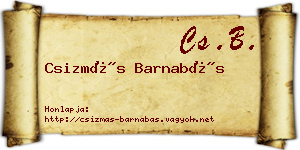 Csizmás Barnabás névjegykártya