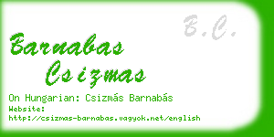 barnabas csizmas business card
